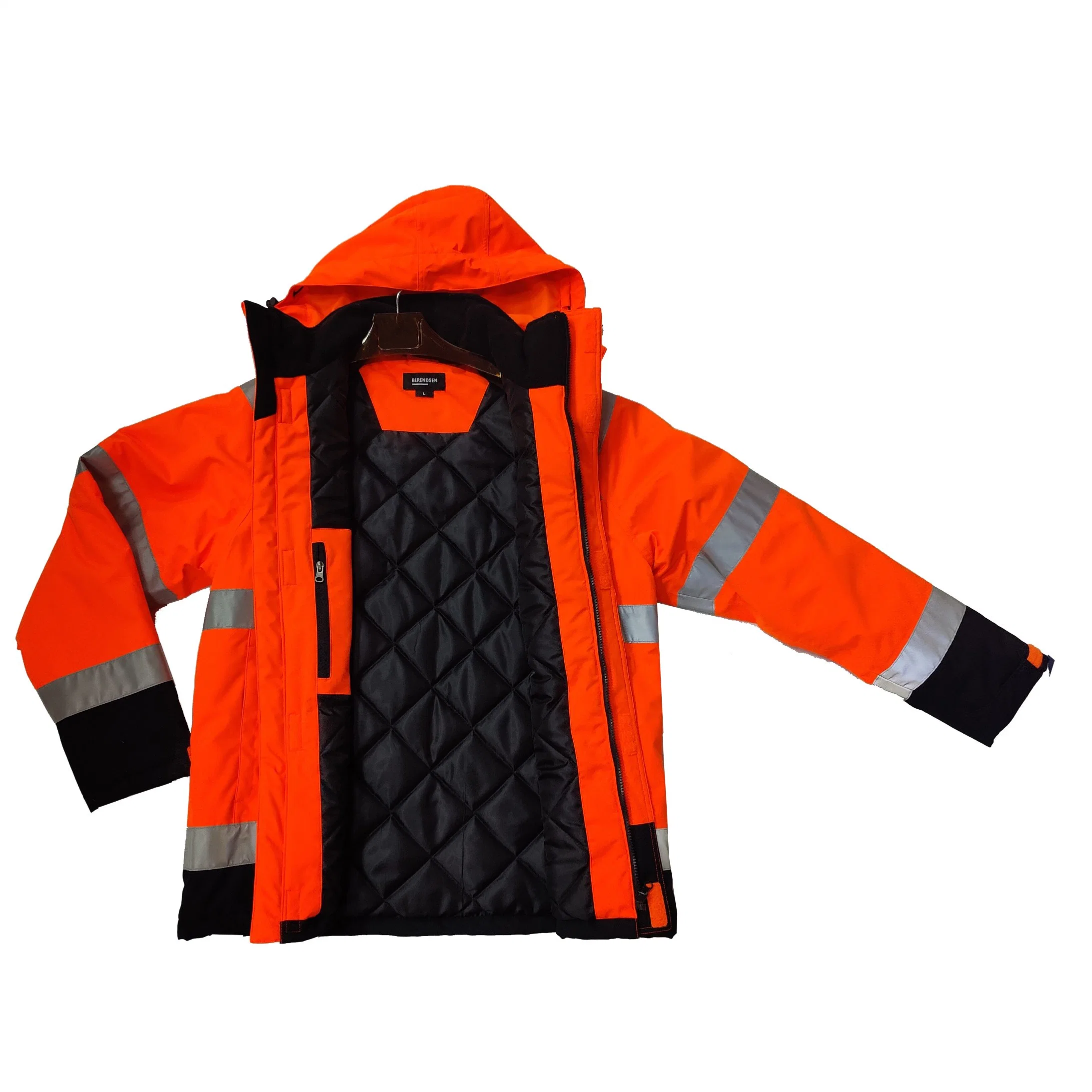 Top Quality Winter Hi Vis Reflective Work Safety Jacket Coat with Adjustable Hood