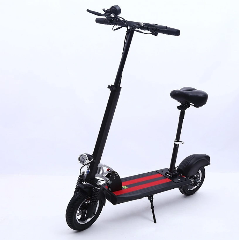 10 "Trottinette électrique avec double amortissement des chocs et frein à disque, planche à roulettes tout-terrain pliable pour adultes