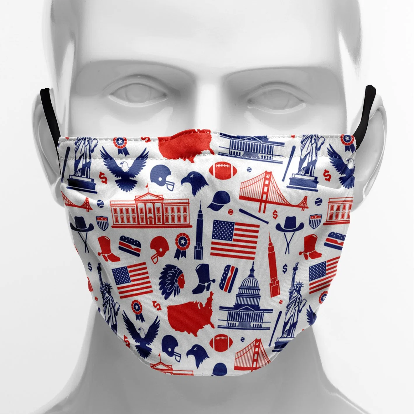 Custom Print on Demand Inspire Masks Reusable Face Mask with Filters -Designer Washable Double-Layer Poly/Cotton Mask