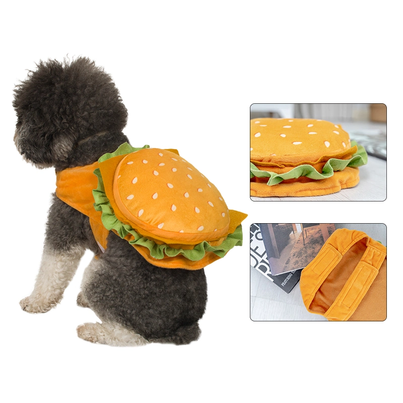 Perro Gato gracioso lindo fiesta de Halloween Tarta de queso carne Hamburgo Sanwich Disfraz de perrito caliente