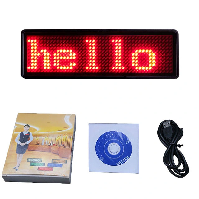 New Programmable Message Moving LED Name Badge Tag Sign Display