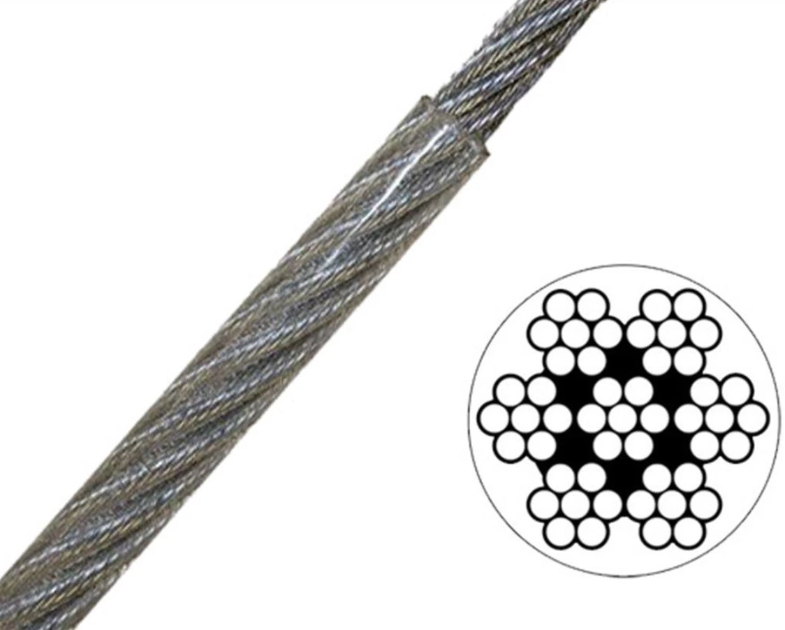 7X7 1/4" a 3/8" Galvanizado con cable metálico recubierto de PVC