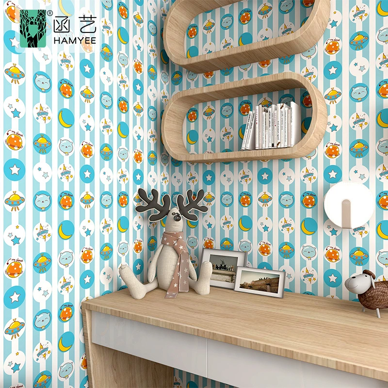 Modern 3D Cartoon Papel de parede a parede de vinil Wallpapers Mural/parede