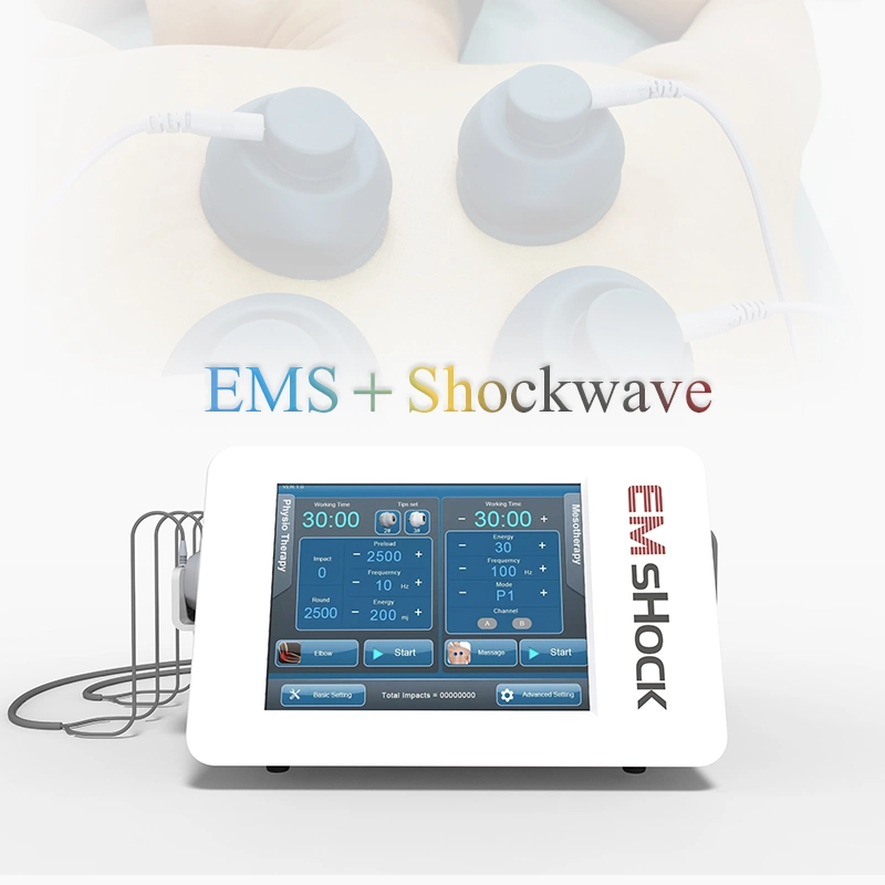 2 in 1 EMS+Shockwave ESWT Schmerzlinderung Rehabilitation Physiotherapie Elektromagnetisch Schockwellen-Therapiegerät