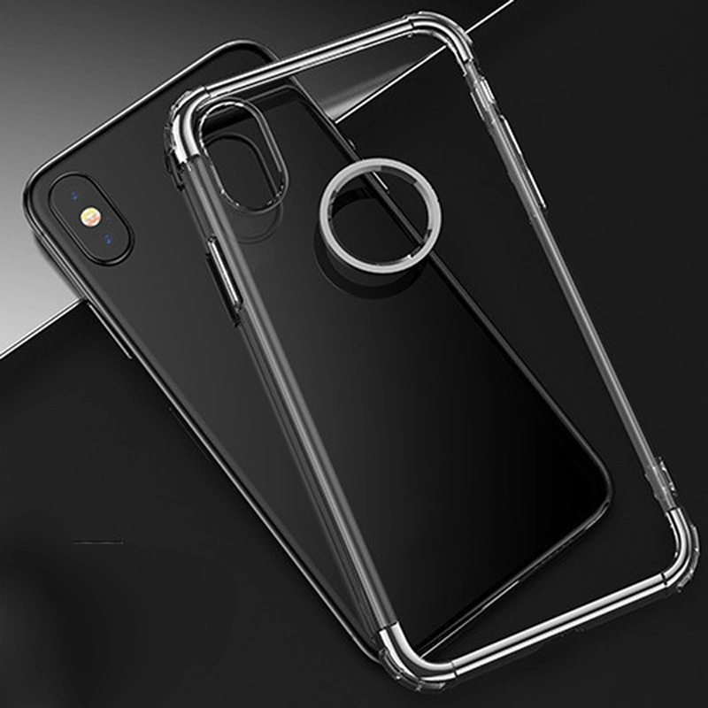 Plating Transparent PC+TPU Phone Case Cover for iPhone X