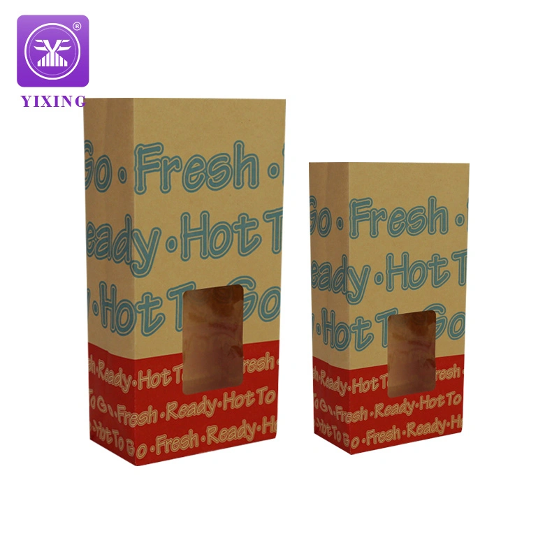 Toast Bakery Bread Verpackung mit Fenster Take Away Verpackung Custom Bread Verpackung Tasche Kraftpapier Tasche für Lebensmittel