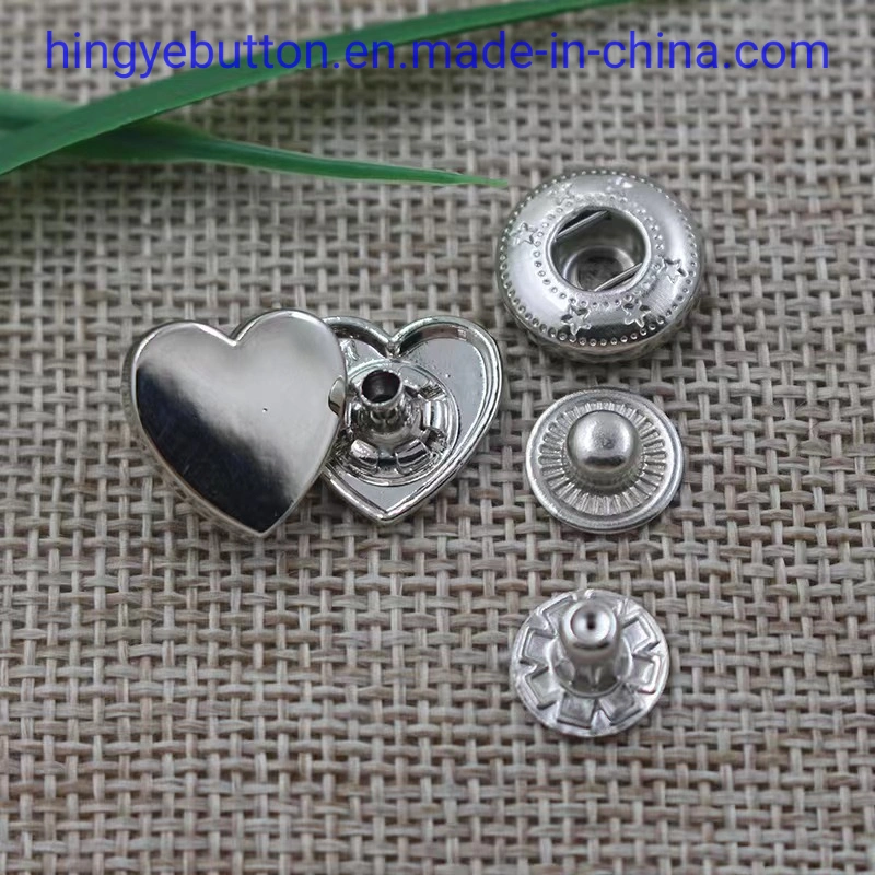 Metal Button Zinc Alloy Cap Metal Snap Popper Studs Button for Garment Accessories