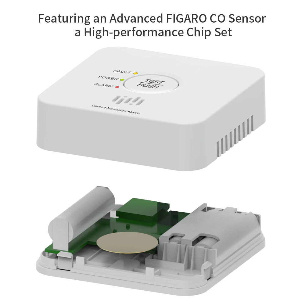 Detector de monóxido de Carbom inalámbrica fabricante batería AA las alarmas de CO interrelacionados con la norma EN50291