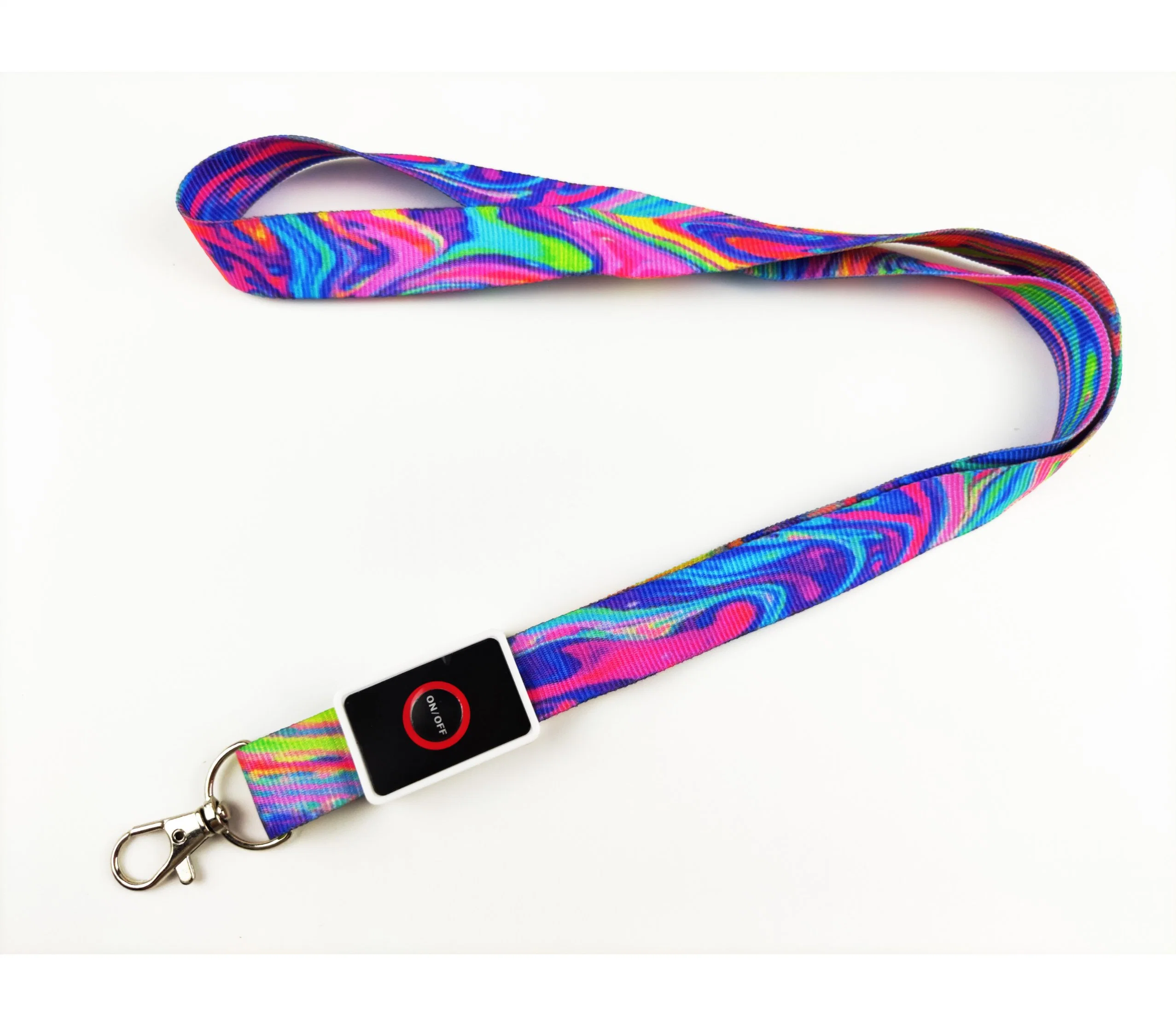 Impression personnalisée en gros de logo Lanyard clignotant LED éclairé