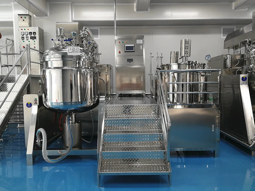 Food Grade Stainless Steel Trolley Vacuum Emulsion Tank Mixer Chemical Liquid Emulsifier Mixing Tank with Removable Wheels