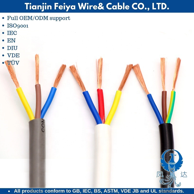 NYY H07Z-R 450/750V BVV RVV PVC/XLPE isoliertes PVC ummanteltes Kupfer Leiter Multi-Core Flexible Elektrische Kabel