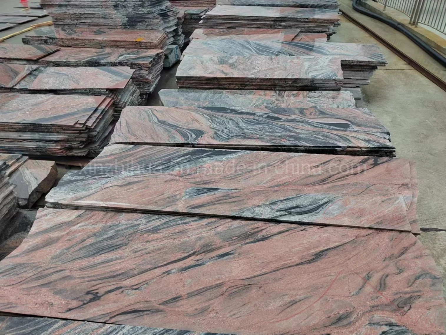 Extoic Juparana Multicolor Red Granite Stairs Facade Cladding Stone Tiles