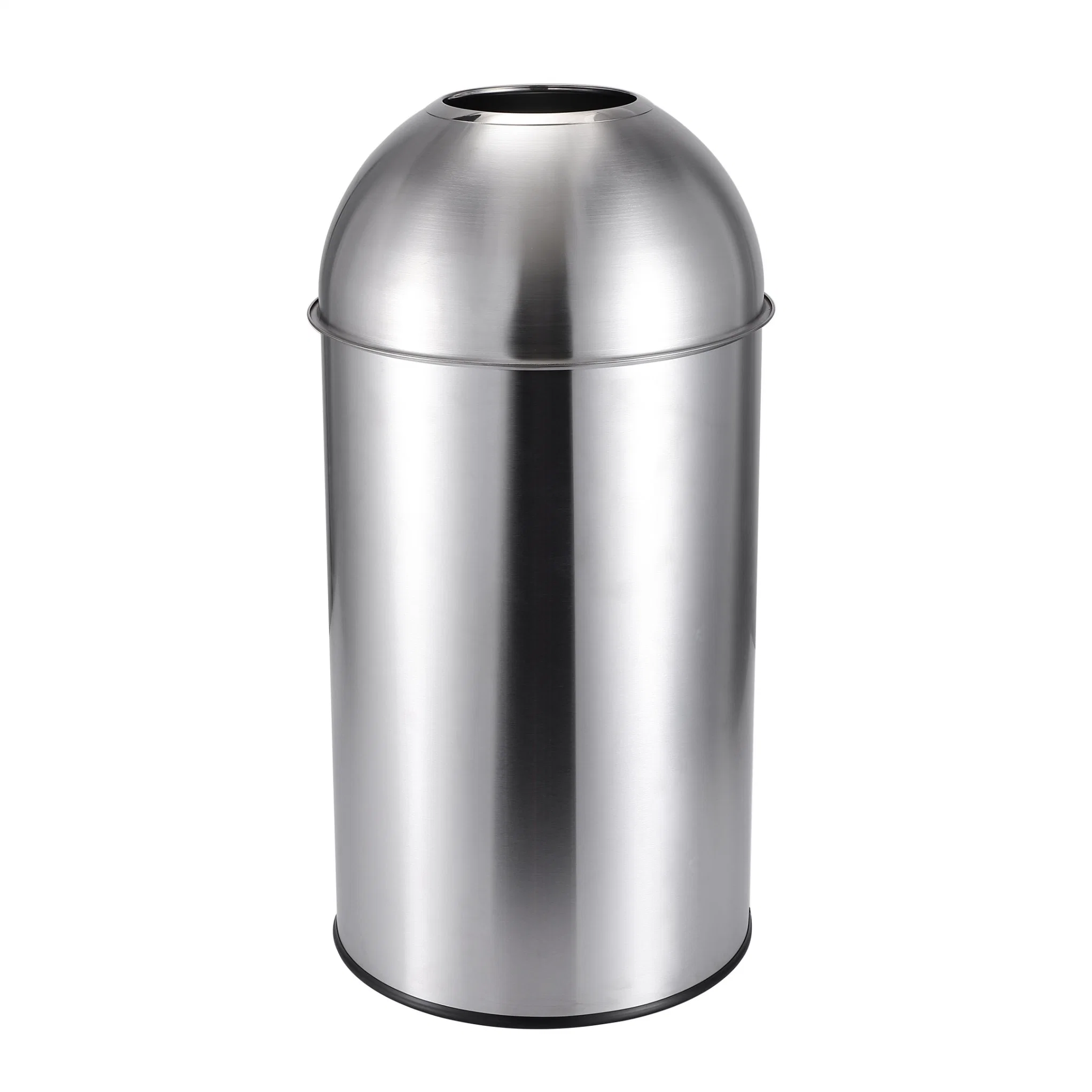 Public 50/65L Stainless Steel Round Open Top Trash Can