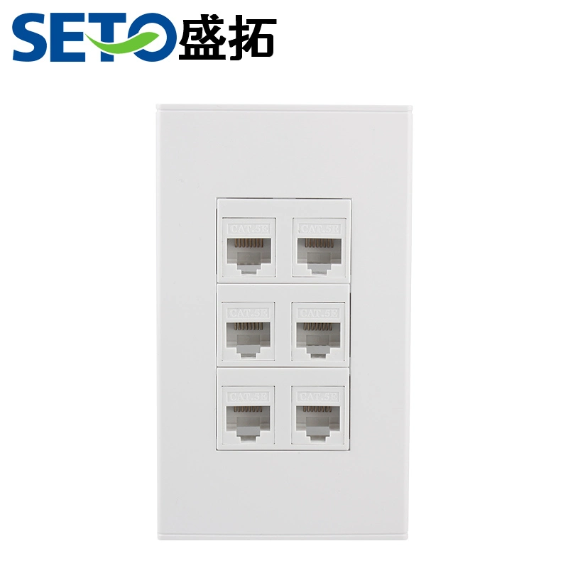 Seto 120 Panel 6 Socket Ultra 5 Type Network Cable Gigabit Networ RJ45 Computer Switch