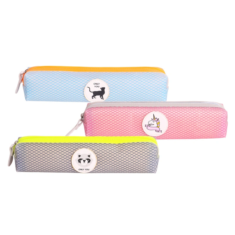 Plastic Colorful Cute Single Layer Stationery Pencil Case