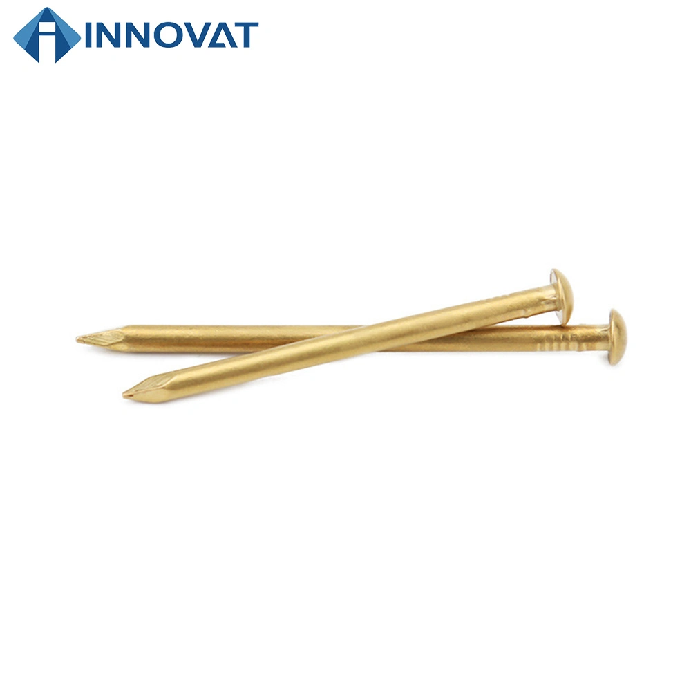 Dia 1.2mm-3mm Pure Copper Nail Round Head Brass Nail Drum Nail for Wooden Furniture Hot Sale Frame Accessories Flat Round Head Copper Brass Nail for Musical