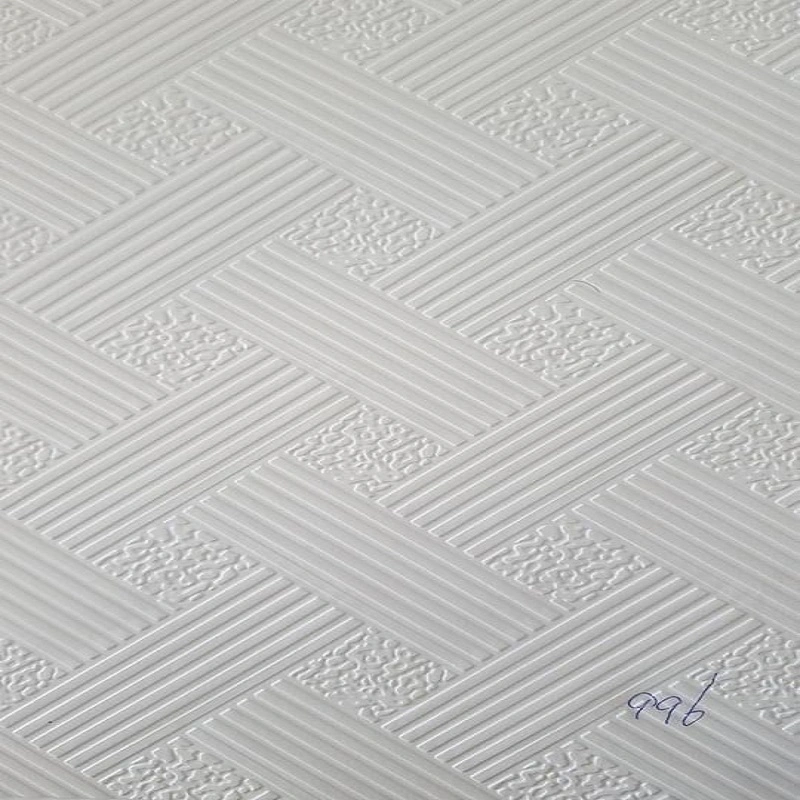 PVC Film Decorative Gypsum Ceiling Tiles Board for Indoor Ceiling Decoration