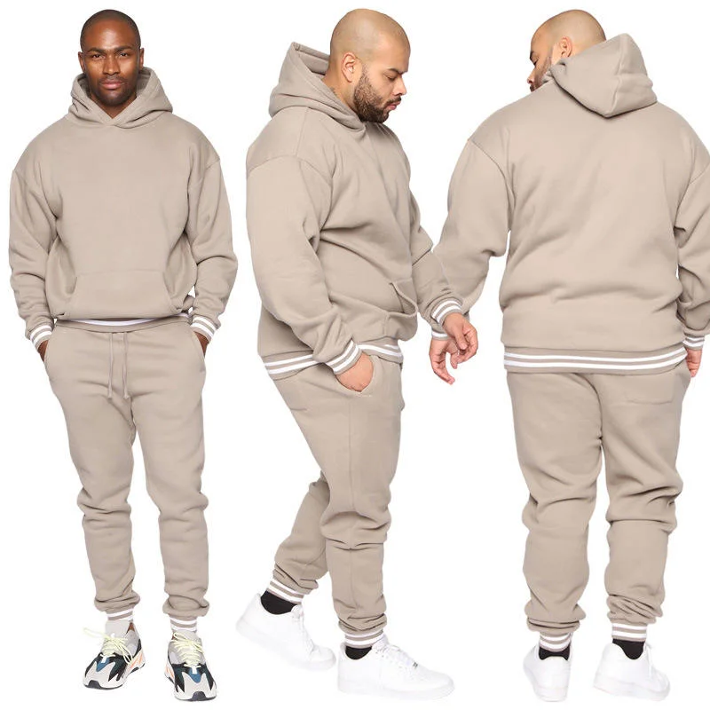 Wholesale/Supplier Sweatpants French Terry Fleece Hoodie Set for Men Custom Oversize 100% Cotton 2 Piece Jogger Set Plus Size Men's Tracksuit