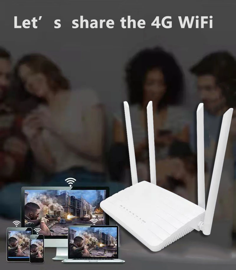 Home Use 300Mbps 4G CPE Wireless Router with SIM Card