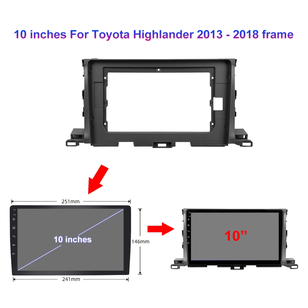 Jmance 10 pouces voiture lecteur DVD Audio voiture Double DIN Avec radio de voiture Mirror-Link pour Toyota Highlander 2013 - 2018