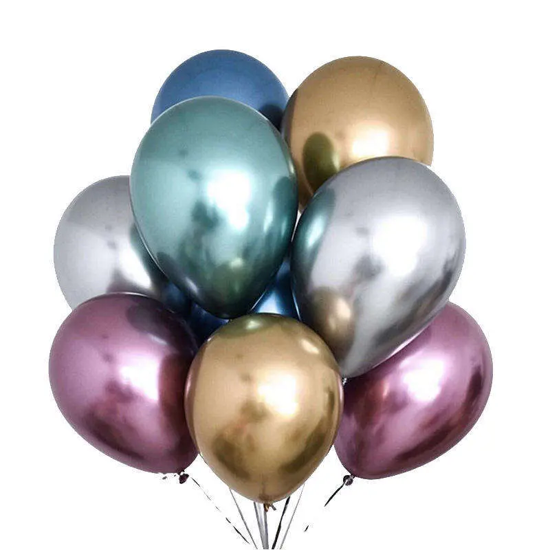 Atacado Balões de 12 polegadas parte fornece decorações Chrome Balloons set Balão de Latex espessado