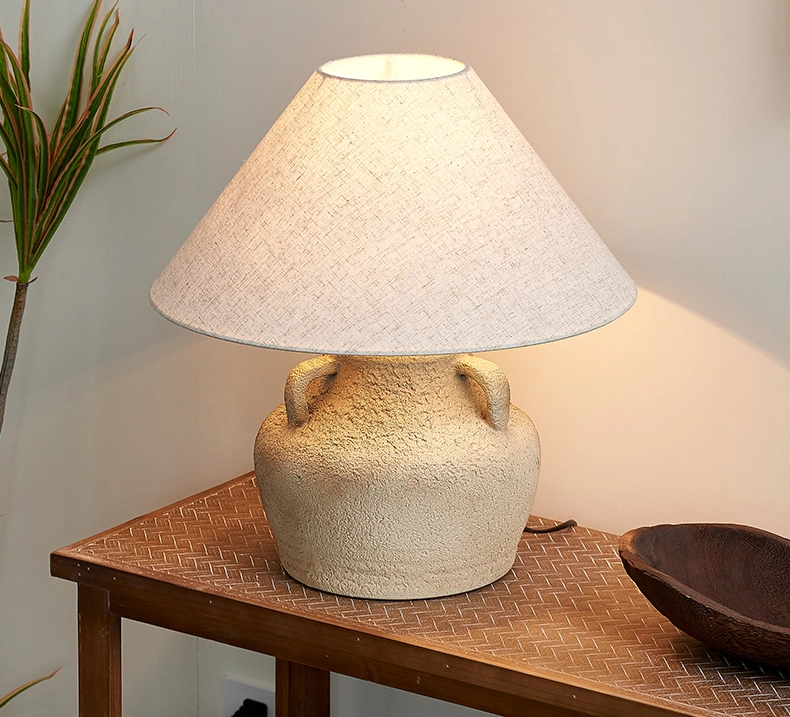 Jlt-Cp02 Rural Countryside Retro Ceramic Tablie Pot Chinese Concrete Lamp