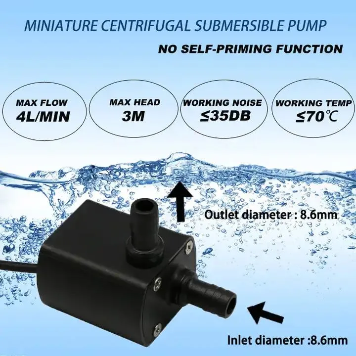 12V Brushless DC Electric Centrifugal Submersible Hydroponics Pump