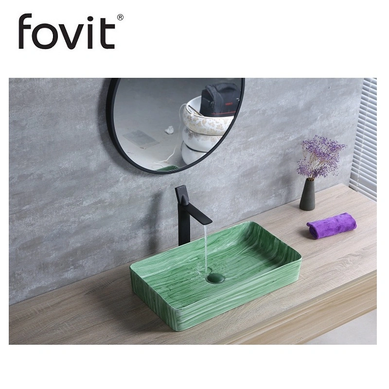 Modern Style Rectangular Artistic Basin Bathroom Vanity Ceramic Lavabo Guaranteed Quality Sanitary Ware
