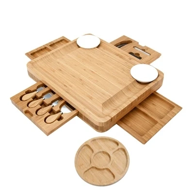 Cheese Cutting Board Collection Cartonizes Dark Bamboo Cheese Cutting Board Set