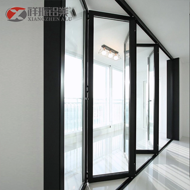 Low-E Glass Accordion Kitchen Custom Bi Fold Aluminum Folding Doors for Veranda