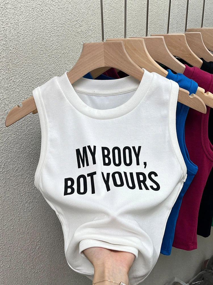 La mujer Halter recorta tejido chaleco sin mangas Sexy Camisetas camisetas básicas U Camisola de cuello