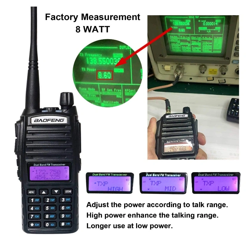 Long Range Handy zwei-Wege-Radio 8W Baofeng Walkie Talkie UV-82 High Power