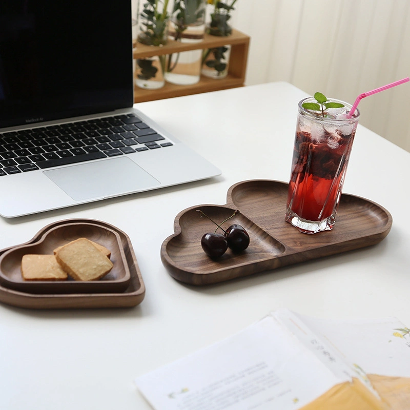 Cloud-Shaped Black Walnut Dinner Plate Tea Plate Dessert Serving Tray