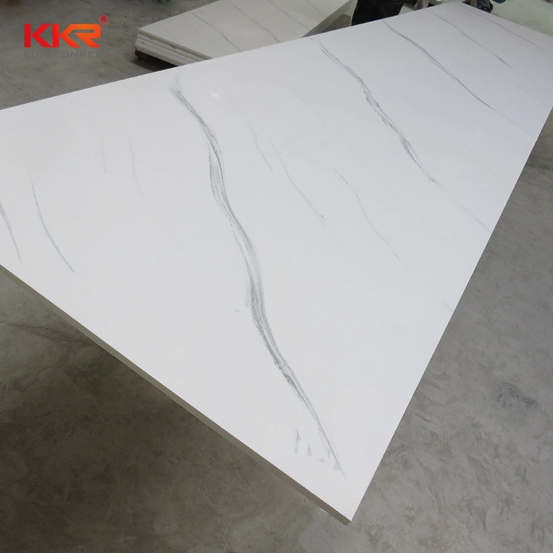 Kkr Marble Imitation Artificial Stone Slabs Customized Solid Surface for Wall Panel and Countertops