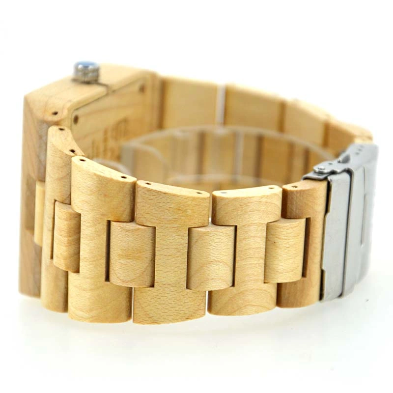 Custom Brand Handmade Square Maple Wrist Watch