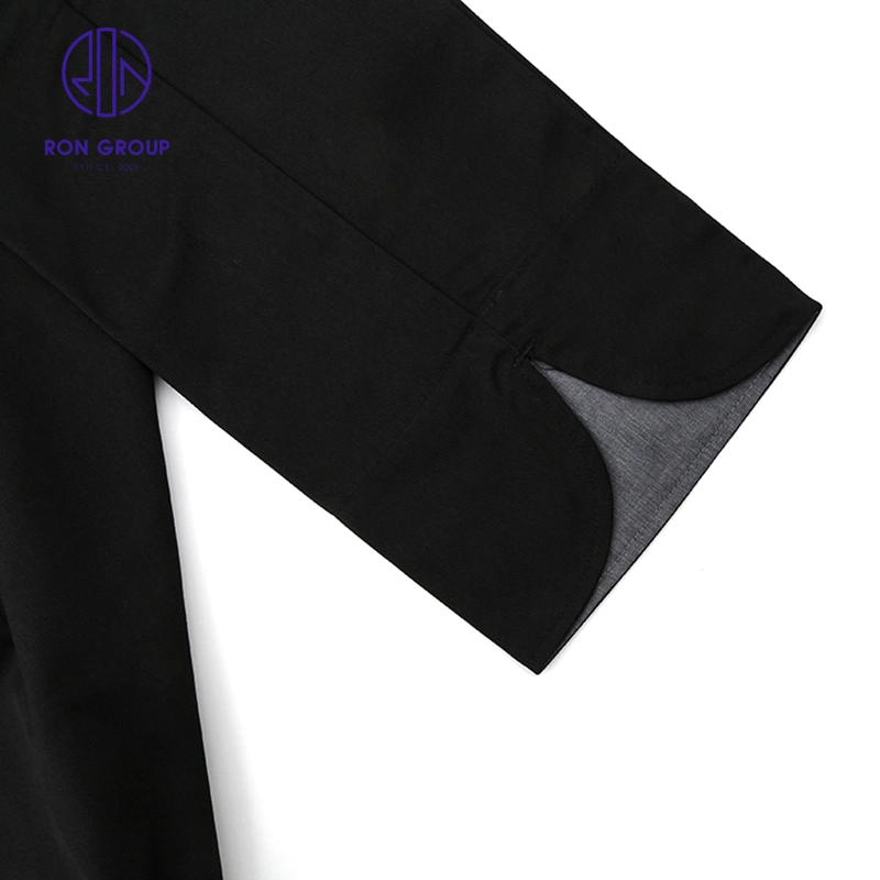 Wholesale/Supplier Black Shirt Chef Uniform Workwear Jacket Hotel Restuarant Work Suit Cotton Clothing