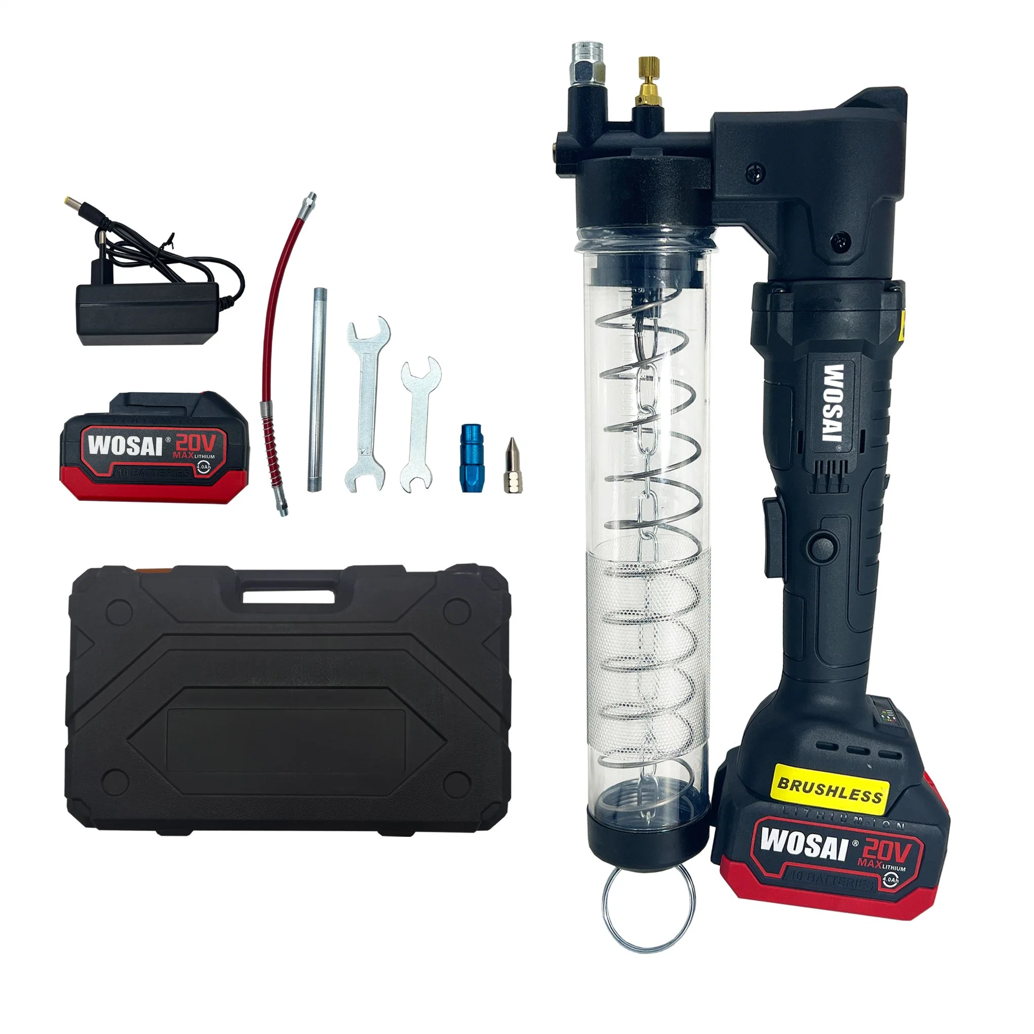 Battery Powered 20V Wosai 600cc Rechargeable Manufacture Electric Cordless Grease Gun