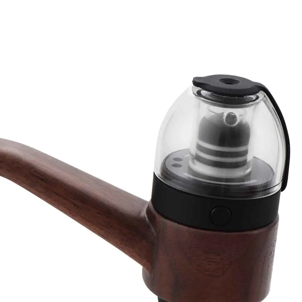 Puffco Style Glass Wooden Doob Tobacco Smoking Pipes Smooth Surface Lithium Portable Hand Pipe with C-Annabis Oil M-Arijuana