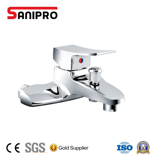 Sanipro Manufacturer Wholesale/Supplier Wall Mounted Full Copper Shower Bath Faucet Bathroom Tub Water Taps