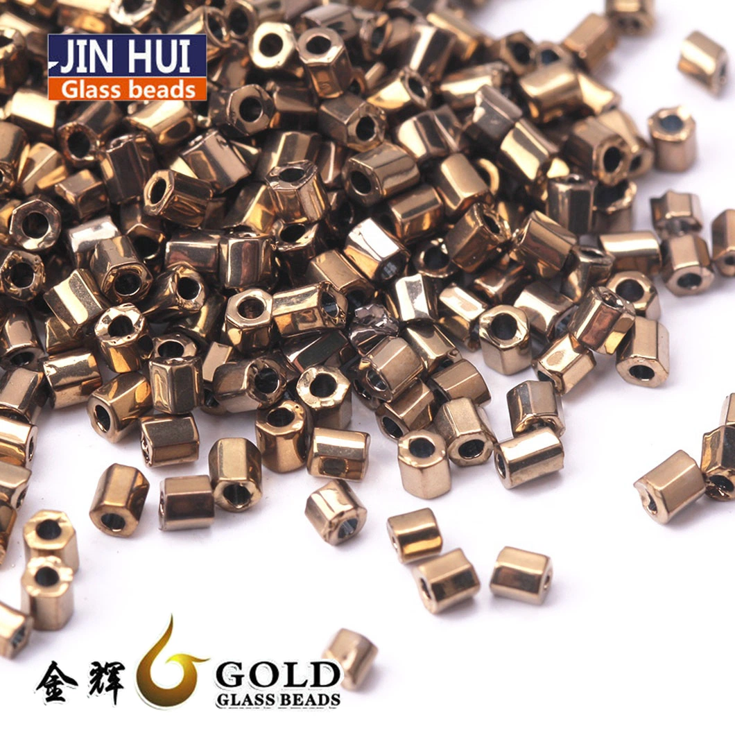 Jin Hui High Quality Plate Iris Color Round Glass Seed Beads for Cloth