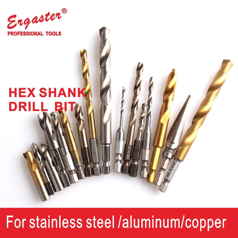 HSS Twist Drill Bit Set with Hex Shank, 5 Pieces