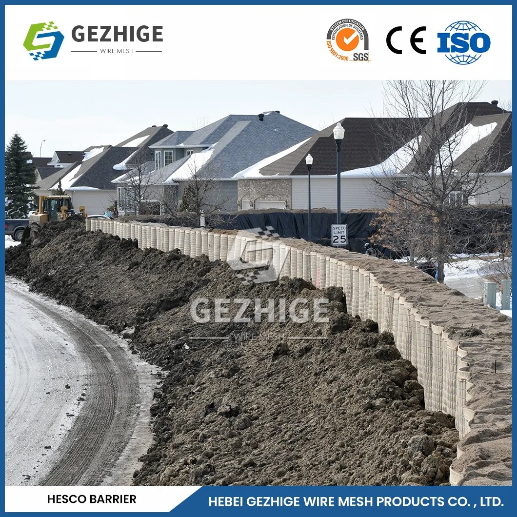 Gezhige gabion BricoDepot Suppliers 40cm*80cm o ancho personalizado PP Decorativo Bolsa de gabion China fácil instalación Barrera a prueba de explosiones