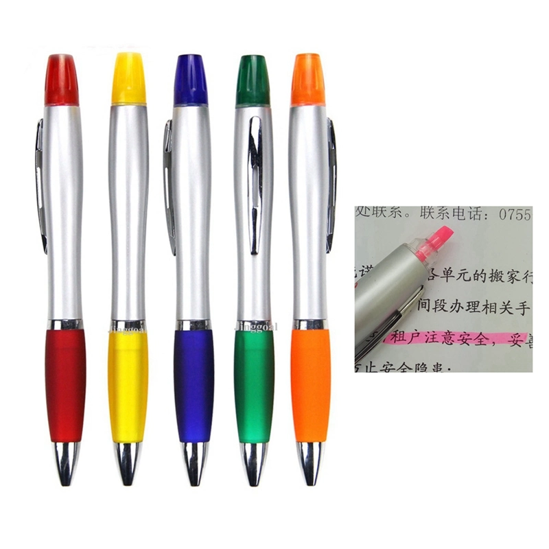 Advertising Plastic Promotional Logo Printed Branded Stylus Highlighter Ballpoint Ball Point Pen