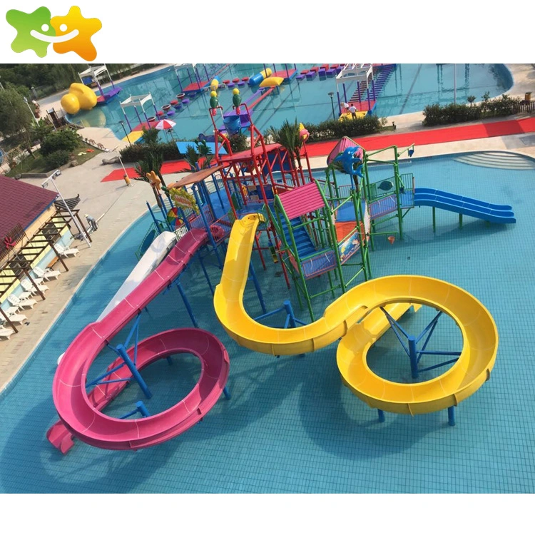 Giant Water Park Equipment Fiberglass Rainbow Water Slide for Sale