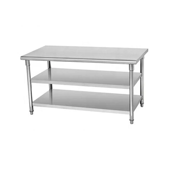 Commercial Workbench Stainless Steel Work Table with Wheels for Kitchen