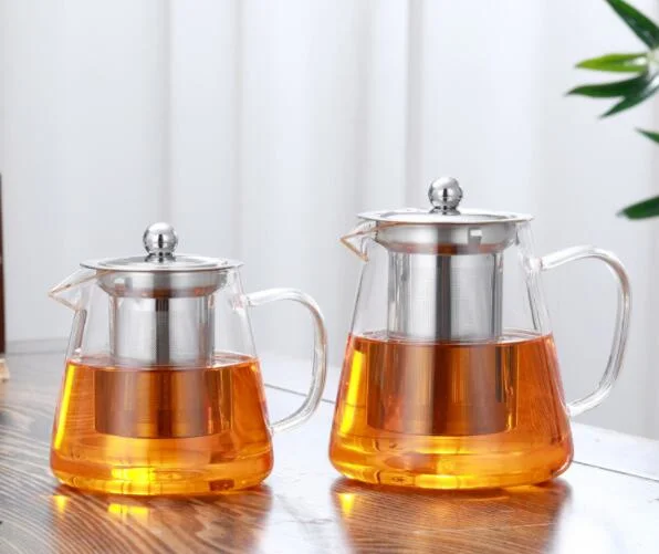 1800ml 25.4oz Beverage Carafe Juice Food Grade Glass Tea Pots with Infusers