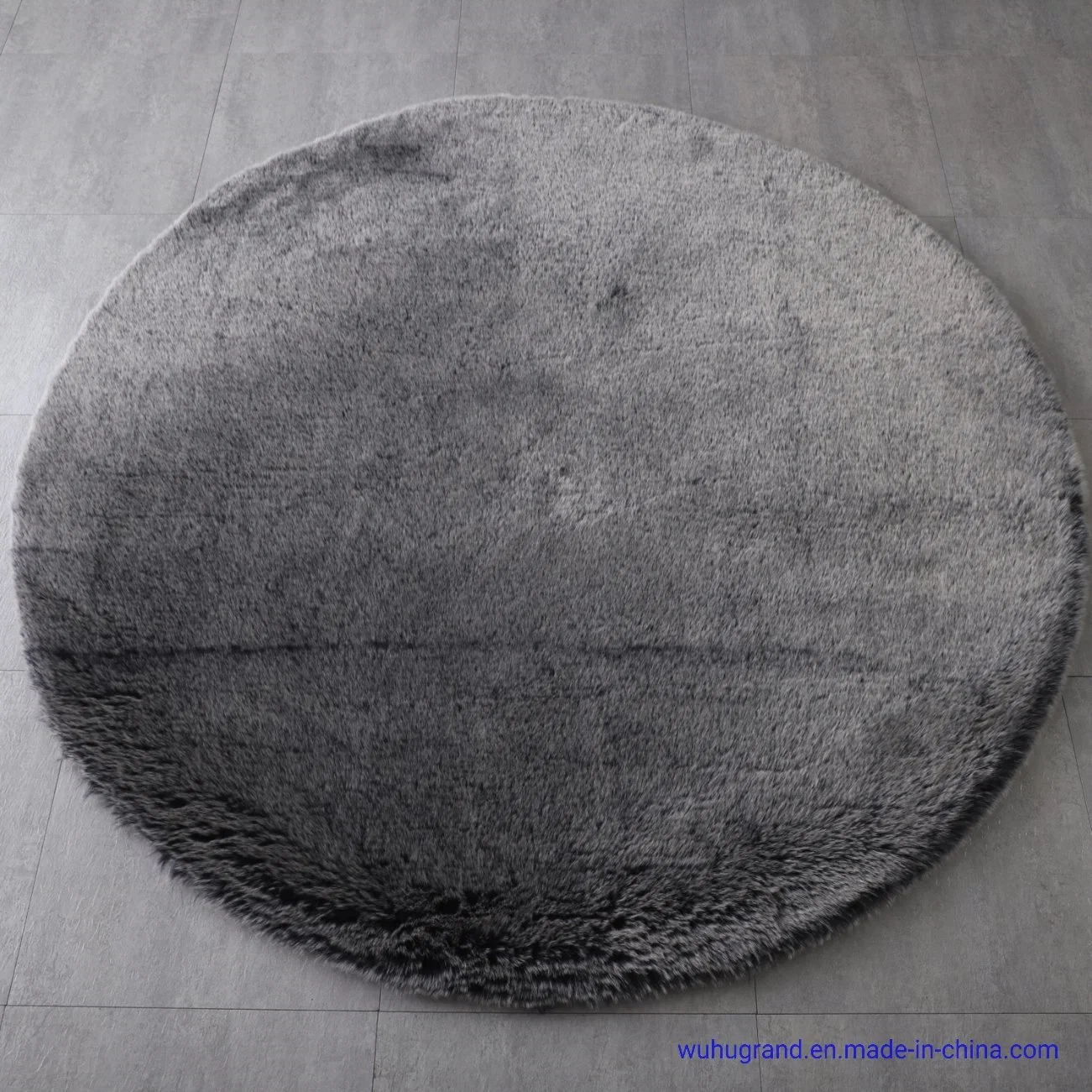 Home Deco Round Shape Tip Dyed Faux Fur Living Room Balcony Rug Carpet