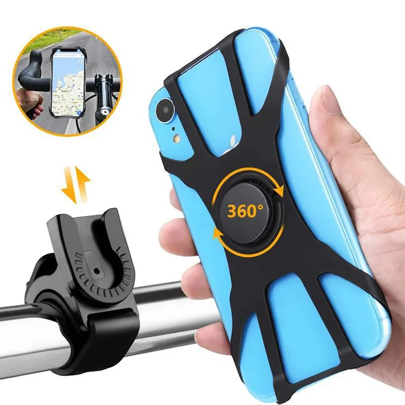 Universal Bicycle Mobile Phone Holder Silicone Motorcycle Bike Handlebar Stand Mount Bracket Mount Phone Holder