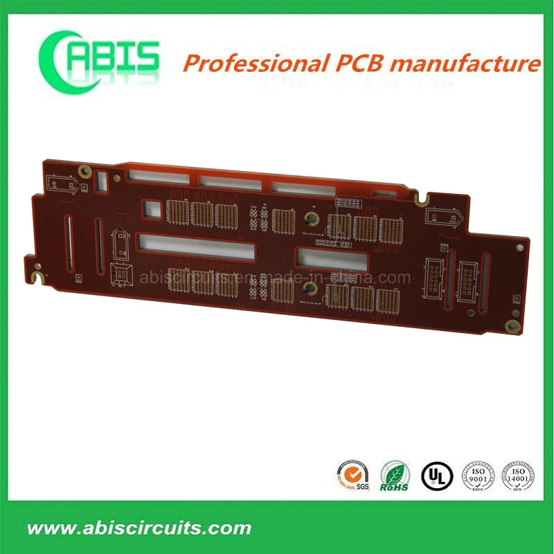 Customized Power Supply Module Red Printed Wiring Board, PCB Circuits