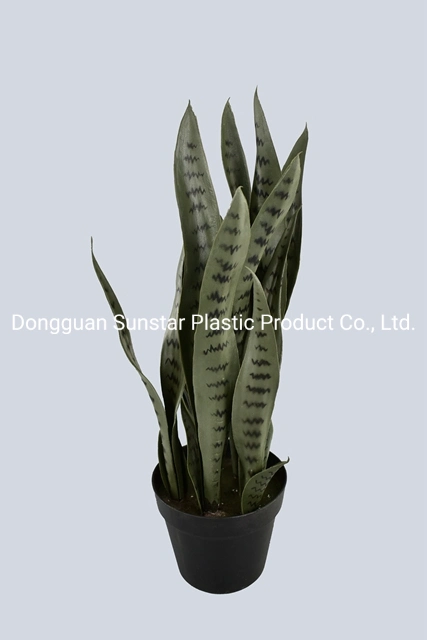 Plastic Flowers Green Mother-in-Law Tongue Artificial Plant for Home Decoration (51241)